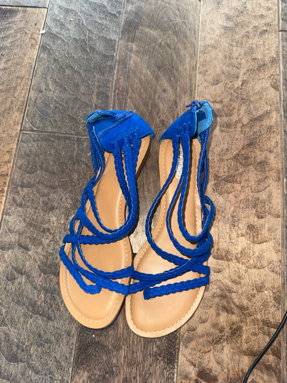 Carlos by Carlos Santana Royal Blue Braided Strappy Flats